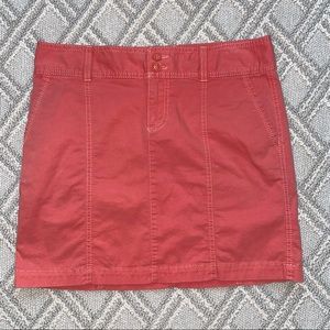 Caslon coral pink orange woven stretch cotton chino mini skirt size 4